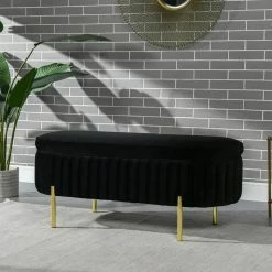 Brand new ⭐ Chloe Modern Glam Storage Bench, Anthracite Black Velvet 19.5 in. x 48.5 in. x 19 in. by Jennifer Taylor ⭐