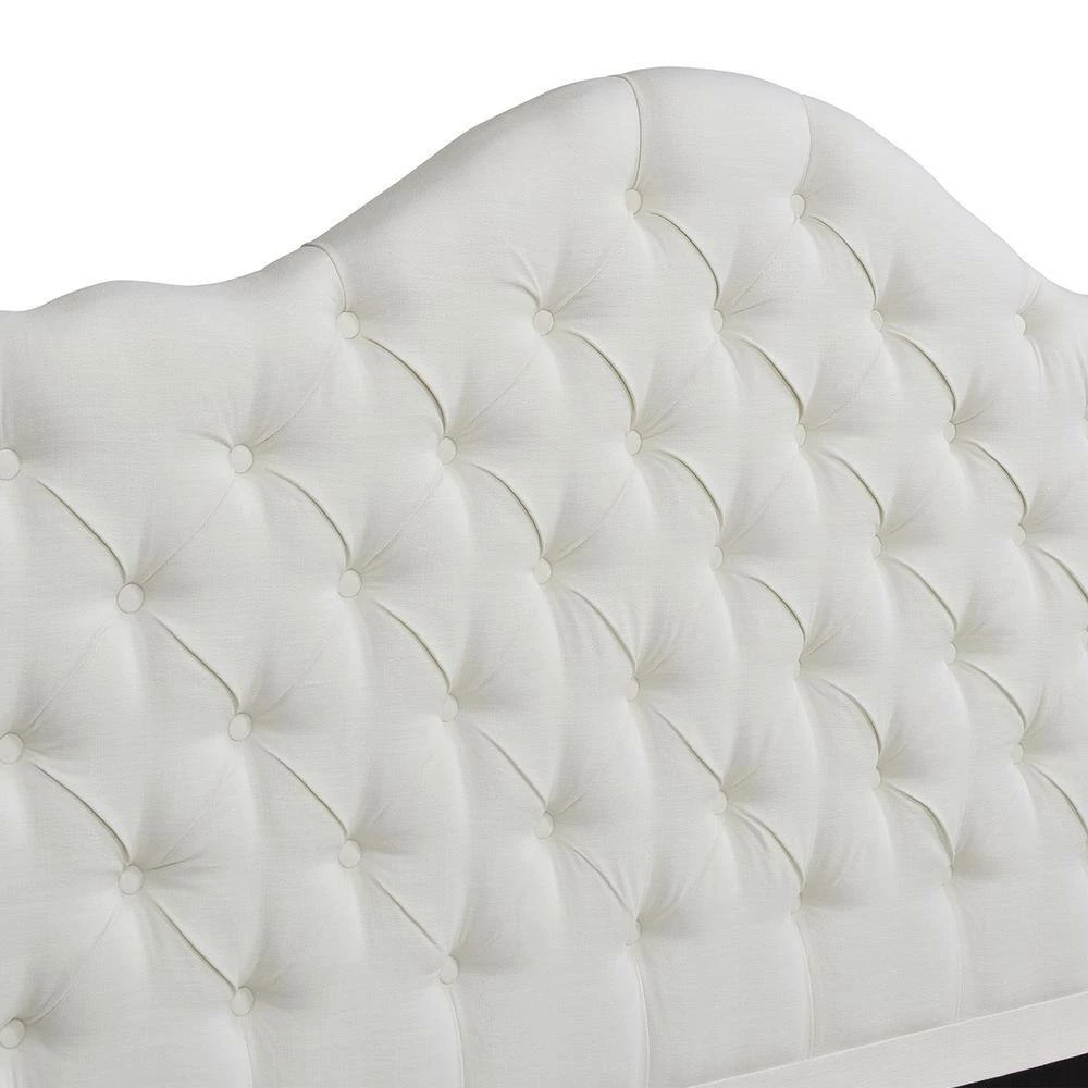 Promo 👏 Bridget Antique White Yarn Dyed King Tufted Platform Bed Set by Jennifer Taylor 🤩 - Image 5
