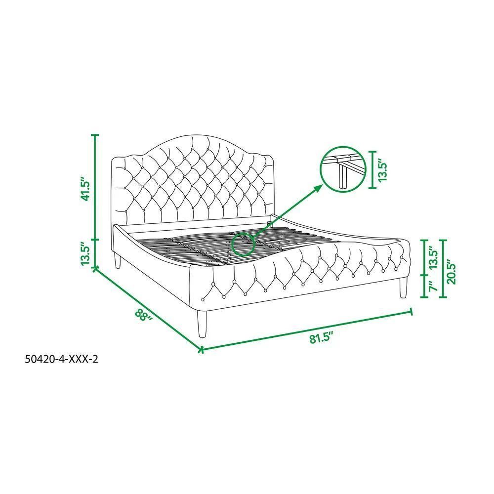 Promo 👏 Bridget Antique White Yarn Dyed King Tufted Platform Bed Set by Jennifer Taylor 🤩 - Image 8