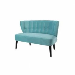 Cheapest ❤️ Becca 52 in. Arctic Blue Channel Button Tufted Velvet 2-Seater Armless Settee with Wood Legs by Jennifer Taylor 😀