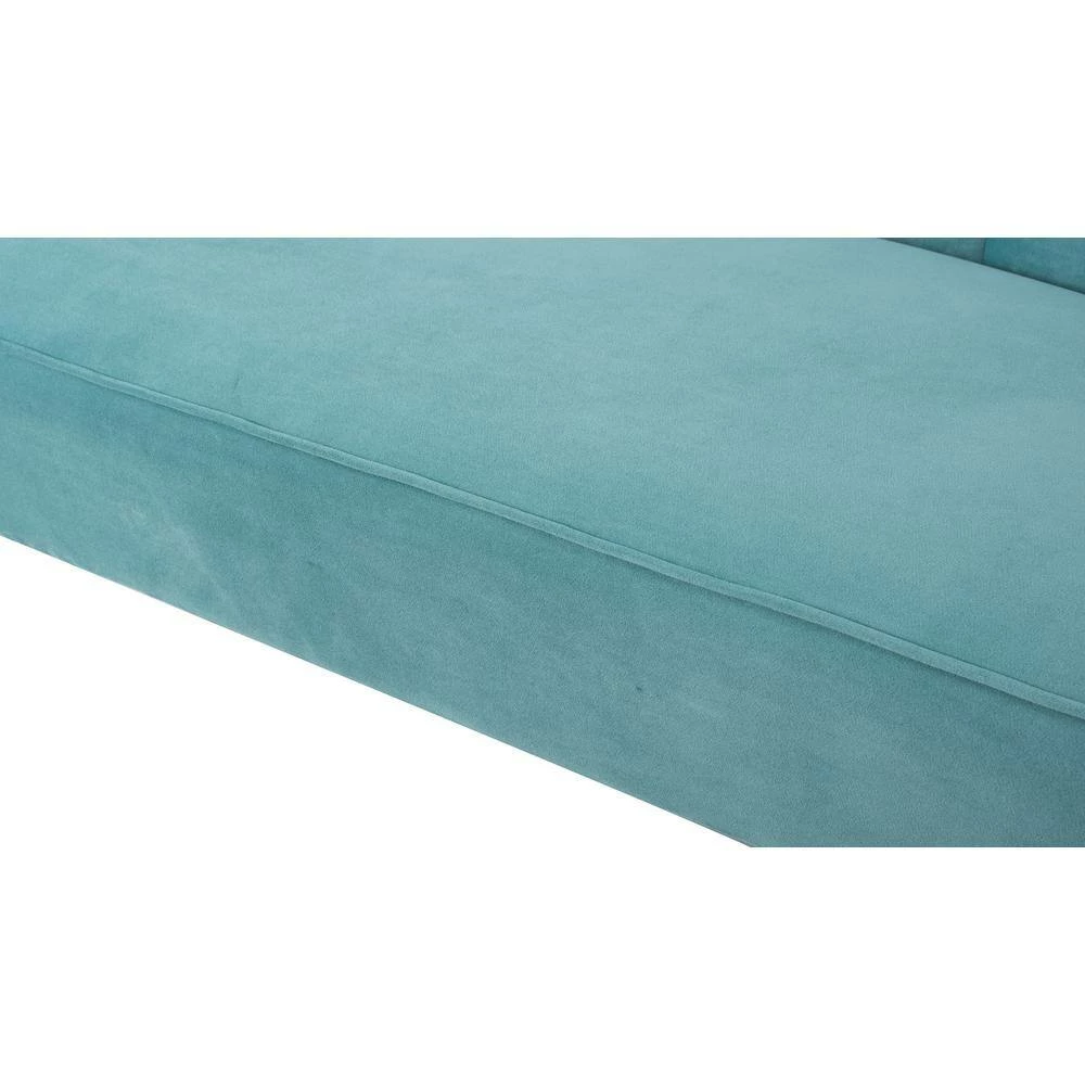 Cheapest ❤️ Becca 52 in. Arctic Blue Channel Button Tufted Velvet 2-Seater Armless Settee with Wood Legs by Jennifer Taylor 😀 - Image 8