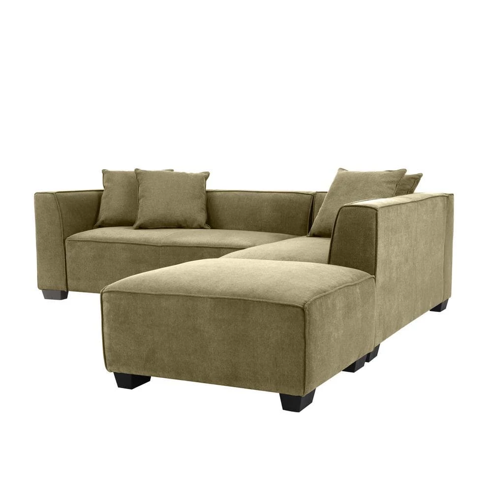 Discount 🔔 Phoenix 3-Piece Barley Tan Linen 4-Seater L-Shaped Right-Facing Sectional Sofa with Ottoman by Handy Living ⌛ - Image 5