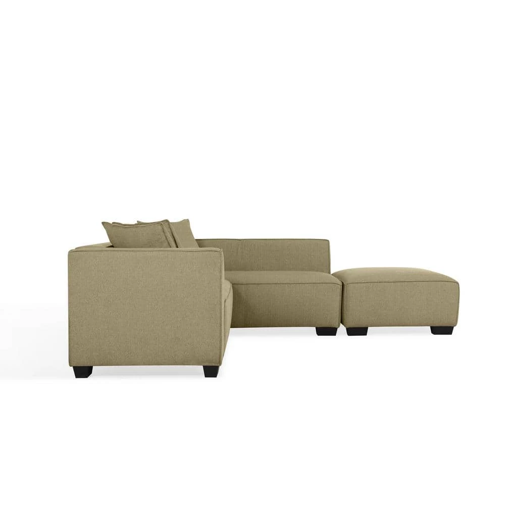 Discount 🔔 Phoenix 3-Piece Barley Tan Linen 4-Seater L-Shaped Right-Facing Sectional Sofa with Ottoman by Handy Living ⌛ - Image 2