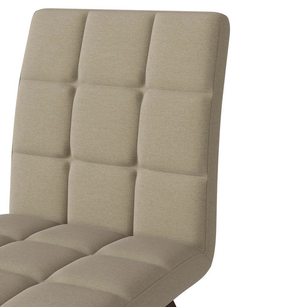 Flash Sale ๐งจ Oskar Barley Tan Low-pile Velour Fabric Armless Upholstered Dining Side Chairs (Set of 4) by Handy Living โจ - Image 7