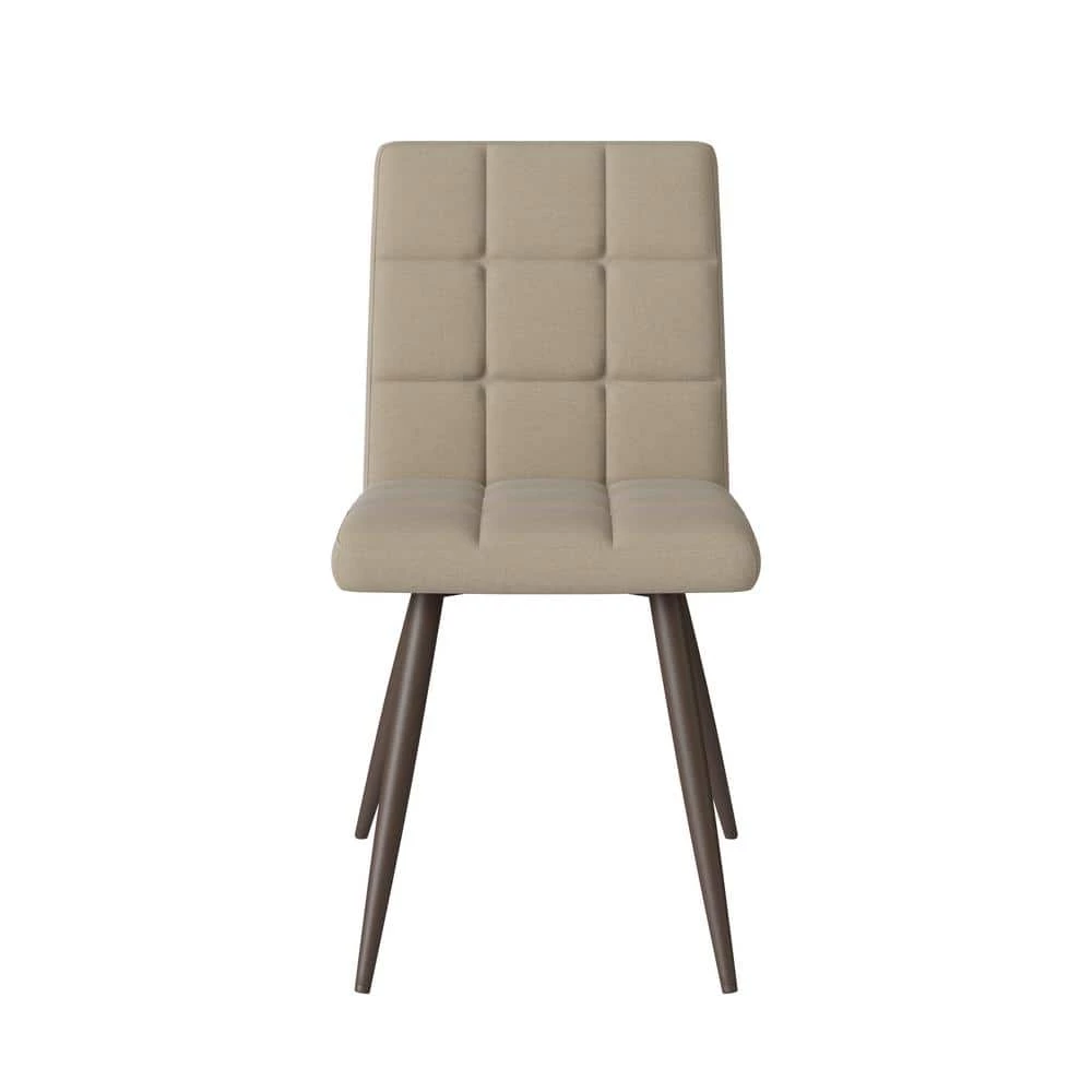 Flash Sale ๐งจ Oskar Barley Tan Low-pile Velour Fabric Armless Upholstered Dining Side Chairs (Set of 4) by Handy Living โจ - Image 5