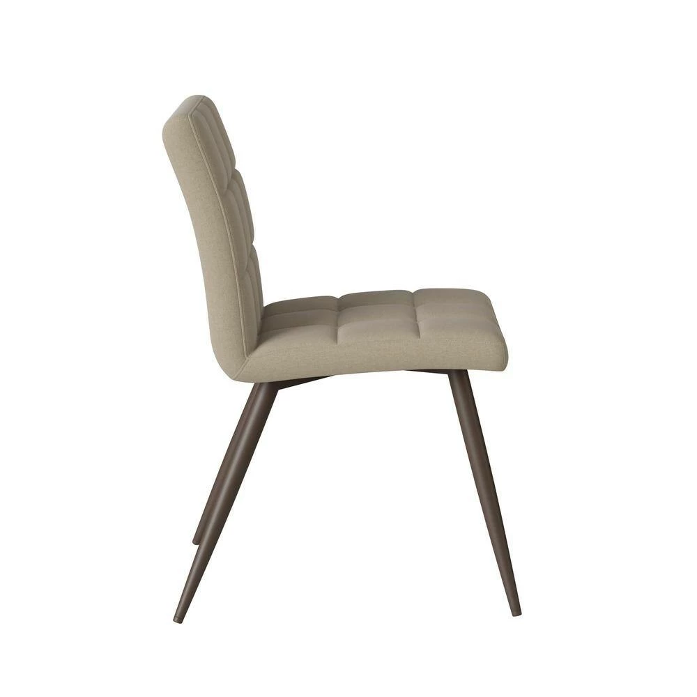 Flash Sale ๐งจ Oskar Barley Tan Low-pile Velour Fabric Armless Upholstered Dining Side Chairs (Set of 4) by Handy Living โจ - Image 2