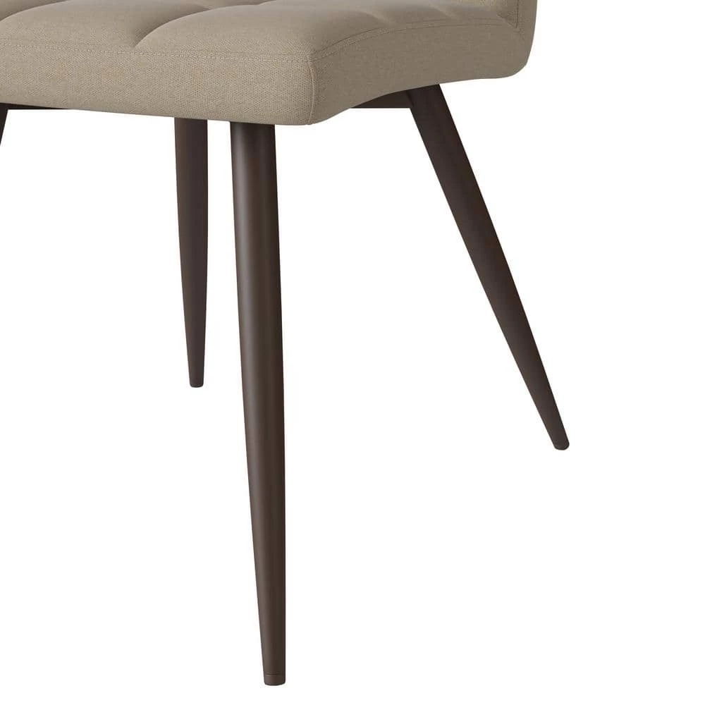 Flash Sale ๐งจ Oskar Barley Tan Low-pile Velour Fabric Armless Upholstered Dining Side Chairs (Set of 4) by Handy Living โจ - Image 8