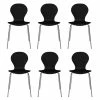 Budget ❤️ Alumnus Mid Century Modern Armless Dining Chairs in Black (Set of 6) by Handy Living 😍