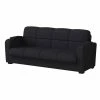 Coupon ❤️ Abygail Storage Arm Convert-a-Couch in Black Microfiber by Handy Living 😉
