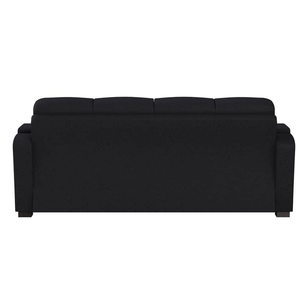 Coupon ❤️ Abygail Storage Arm Convert-a-Couch in Black Microfiber by Handy Living 😉 - Image 5