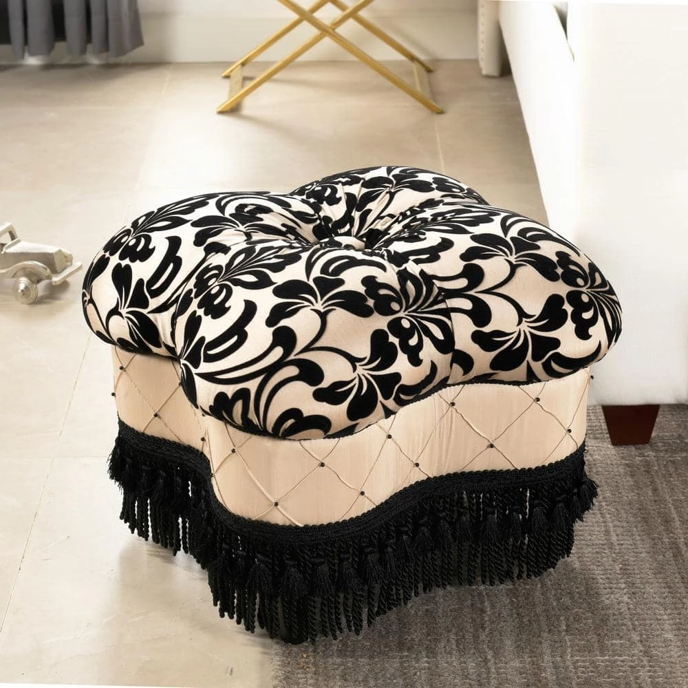 Cheap 🎉 Ellen Hand Tufted Ottoman, Black & Ivory by Jennifer Taylor 👍 - Image 7