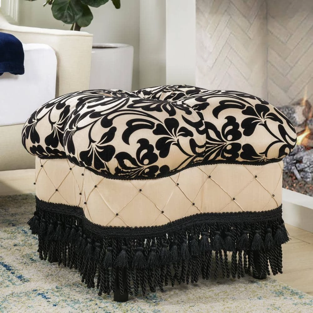 Cheap 🎉 Ellen Hand Tufted Ottoman, Black & Ivory by Jennifer Taylor 👍
