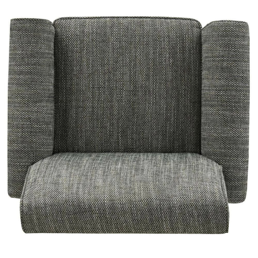Best deal 🎁 Tapley Black, White and Tan Tweed Fabric Arm Chair with Nailhead Trim by Handy Living 😀 - Image 4