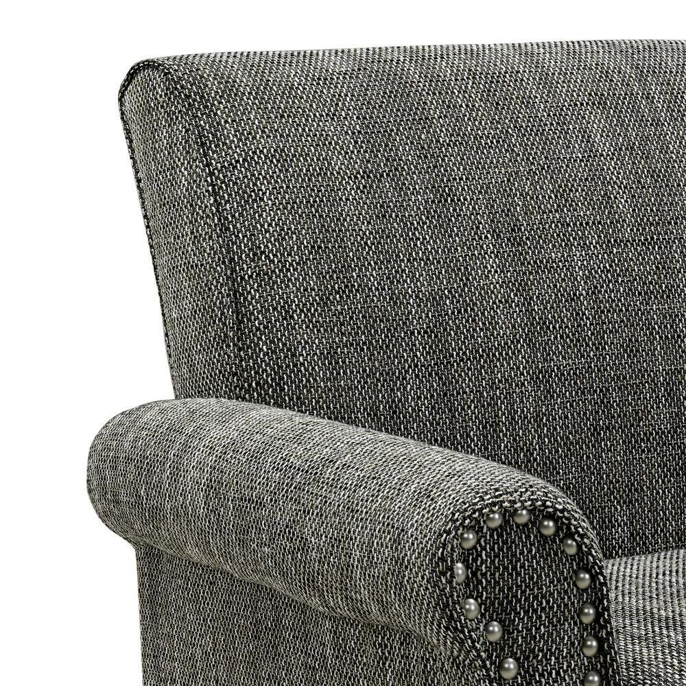 Best deal 🎁 Tapley Black, White and Tan Tweed Fabric Arm Chair with Nailhead Trim by Handy Living 😀 - Image 9