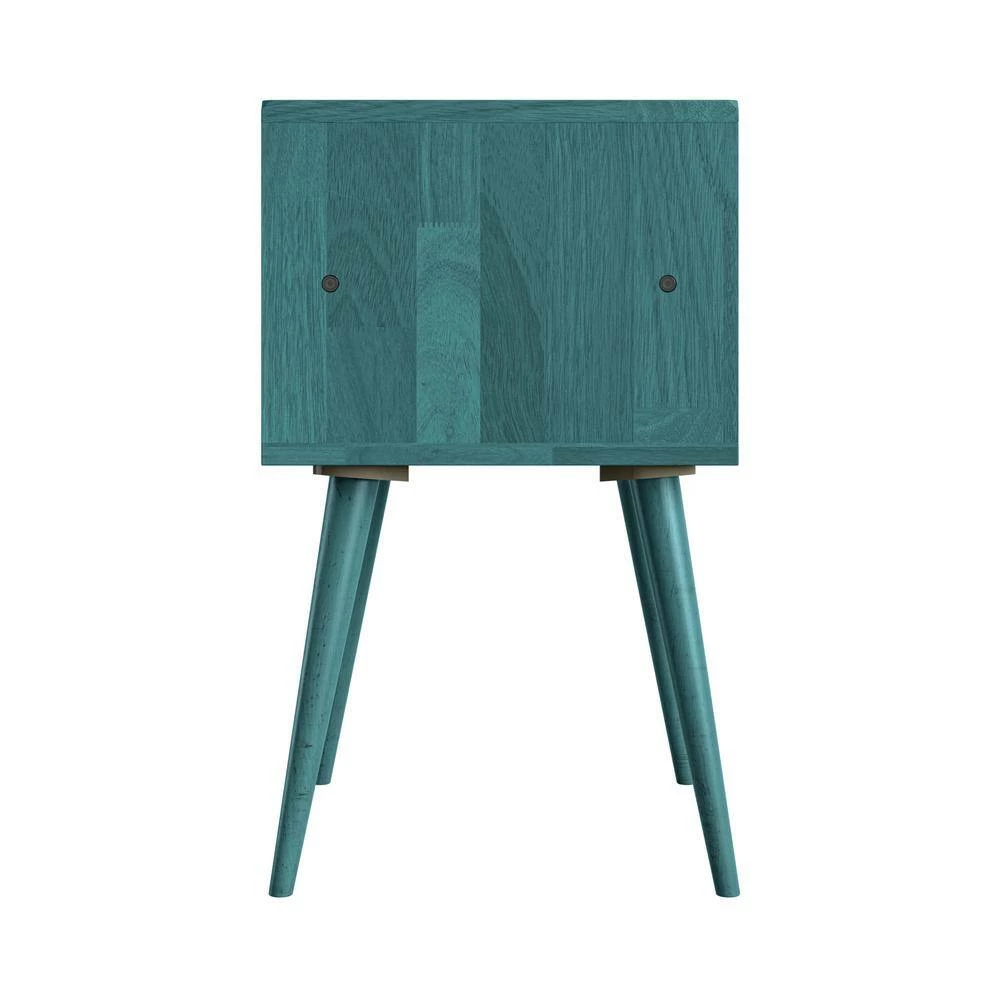 Cheapest 🥰 Freemont Blue Mid Century Modern Wood End Table with 2-Drawers by Handy Living ✨ - Image 2