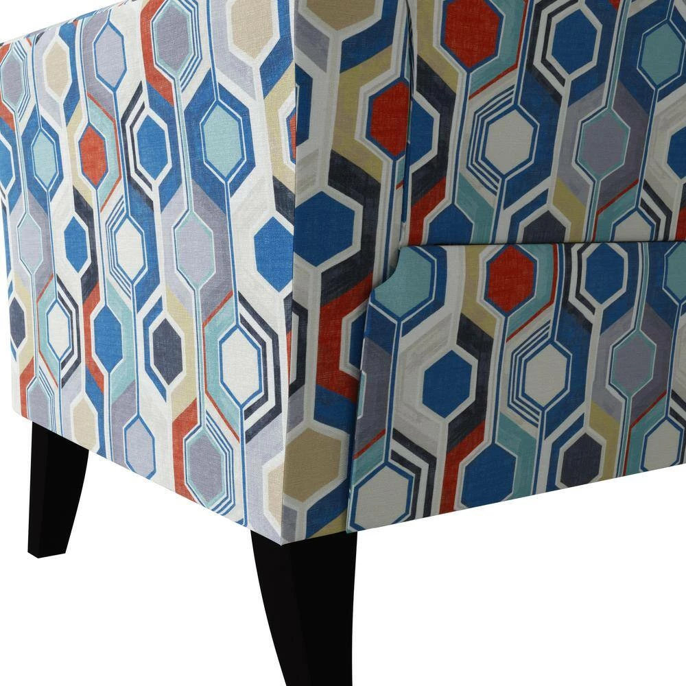 Best reviews of ✨ Travix Flared Arm Chair in Blue Modern Beehive Print by Handy Living 🌟 - Image 8