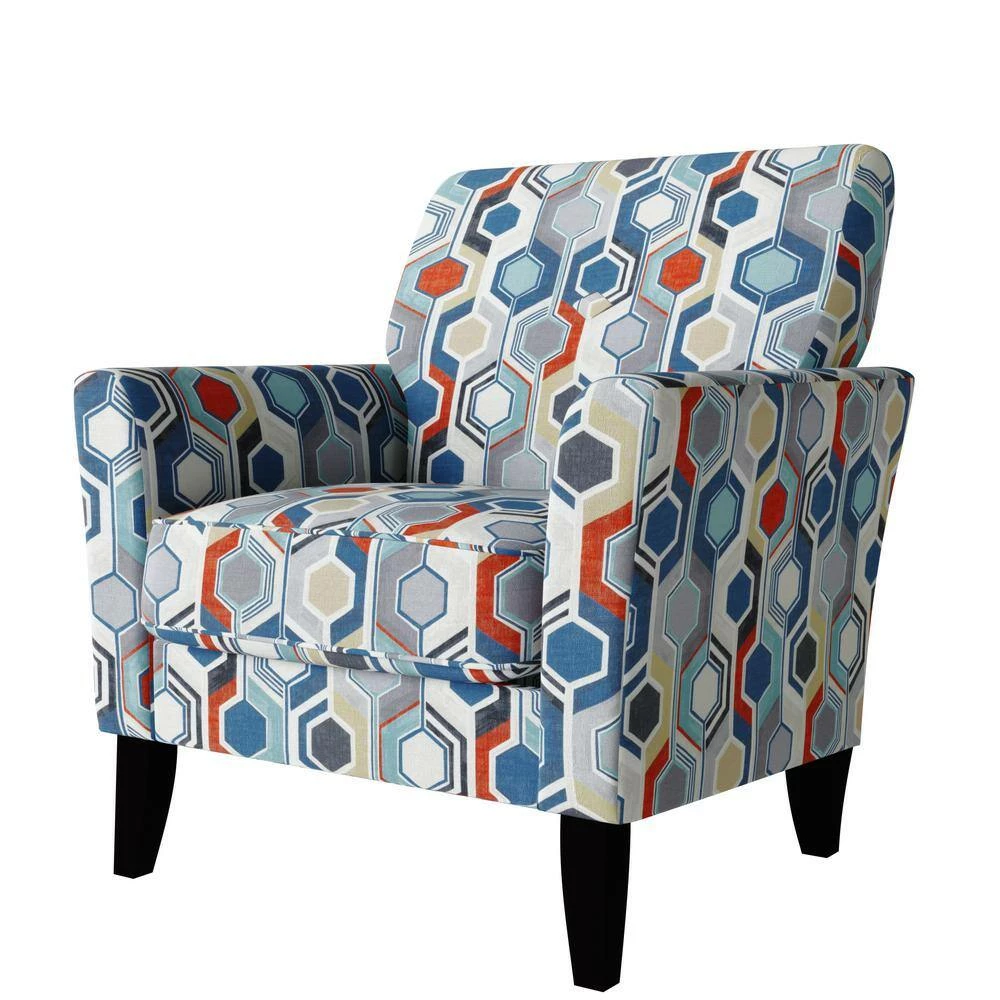 Best reviews of ✨ Travix Flared Arm Chair in Blue Modern Beehive Print by Handy Living 🌟 - Image 3