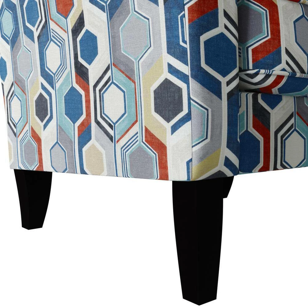 Best reviews of ✨ Travix Flared Arm Chair in Blue Modern Beehive Print by Handy Living 🌟 - Image 9