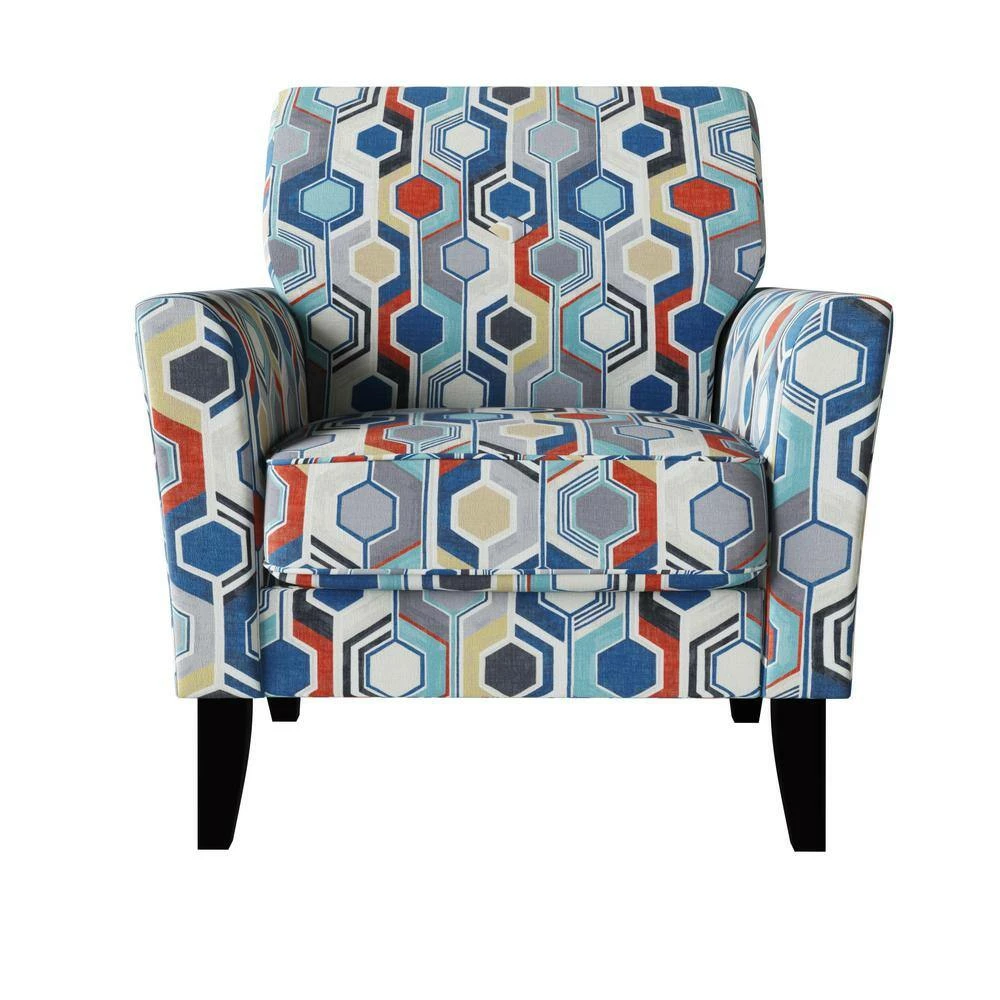 Best reviews of ✨ Travix Flared Arm Chair in Blue Modern Beehive Print by Handy Living 🌟 - Image 7