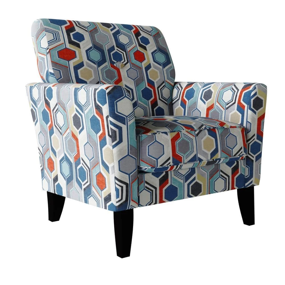 Best reviews of ✨ Travix Flared Arm Chair in Blue Modern Beehive Print by Handy Living 🌟