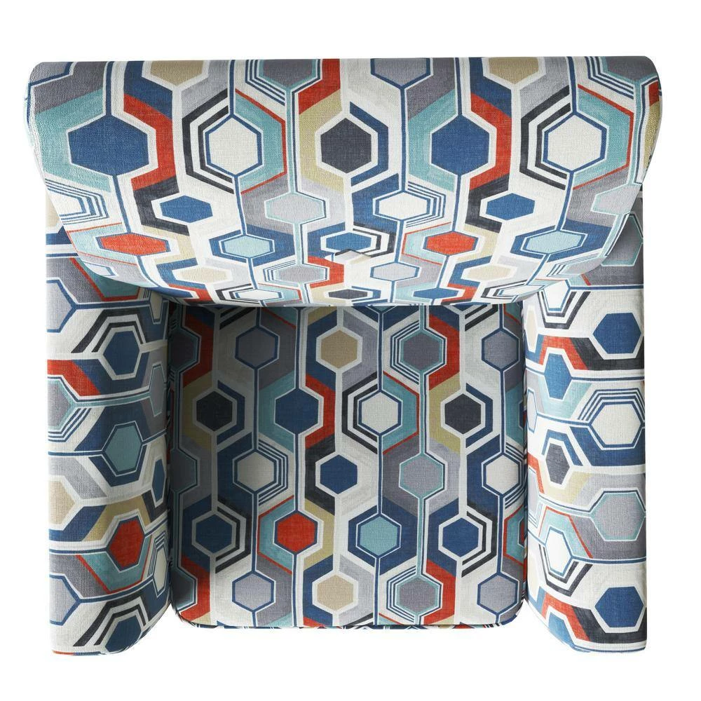Best reviews of ✨ Travix Flared Arm Chair in Blue Modern Beehive Print by Handy Living 🌟 - Image 4
