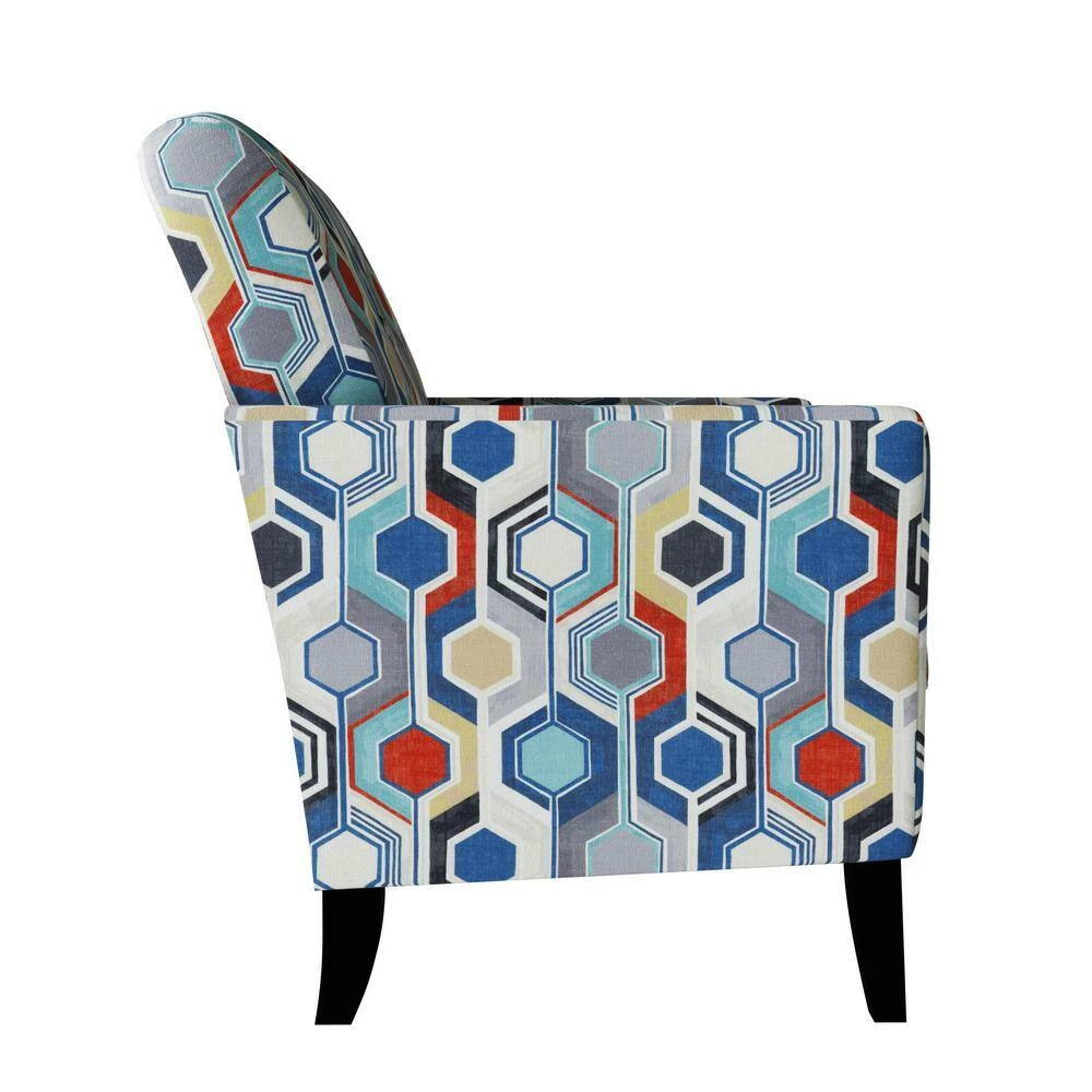 Best reviews of ✨ Travix Flared Arm Chair in Blue Modern Beehive Print by Handy Living 🌟 - Image 2