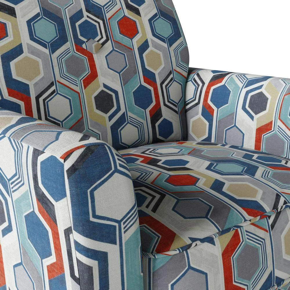 Best reviews of ✨ Travix Flared Arm Chair in Blue Modern Beehive Print by Handy Living 🌟 - Image 10