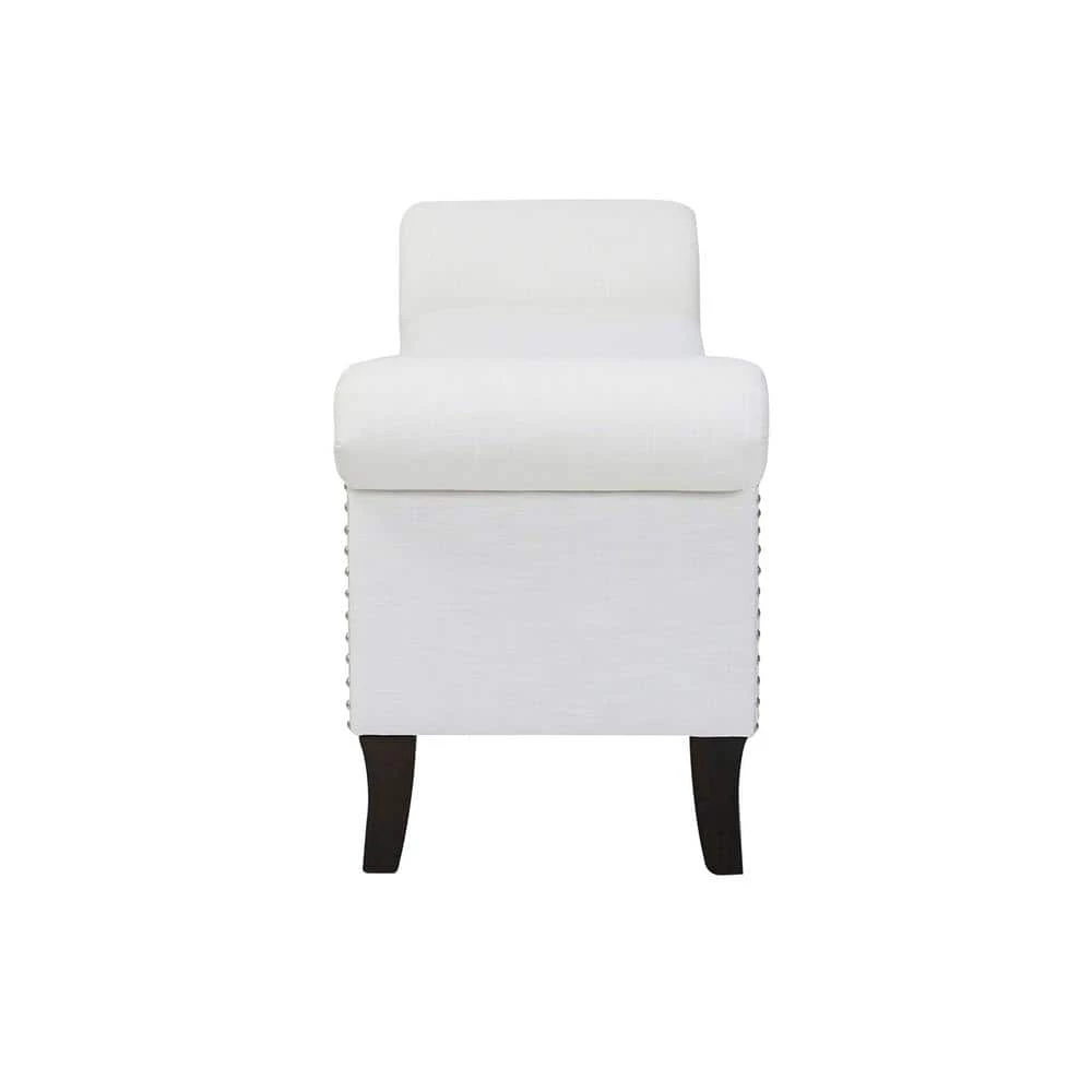 Wholesale 🌟 Kathy Roll Arm Entryway Accent Bench Bright White by Jennifer Taylor 😉 - Image 4