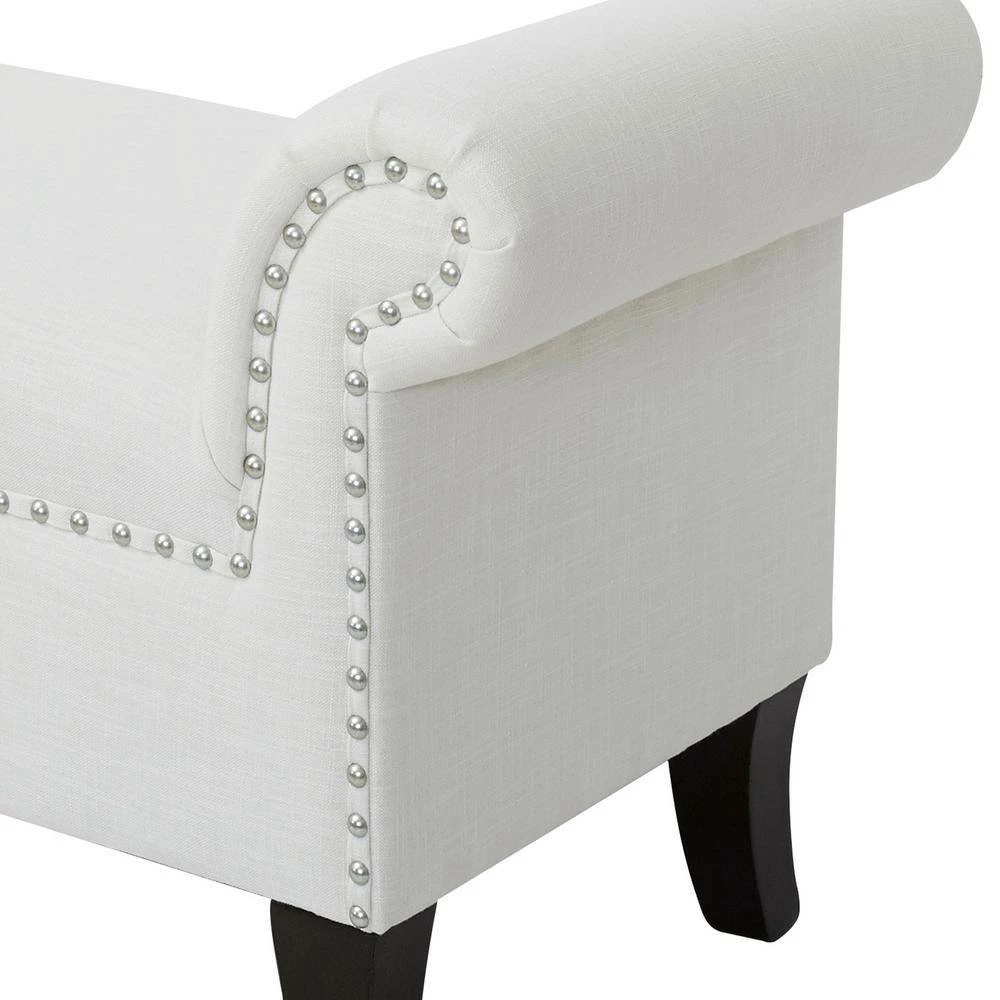 Wholesale 🌟 Kathy Roll Arm Entryway Accent Bench Bright White by Jennifer Taylor 😉 - Image 8
