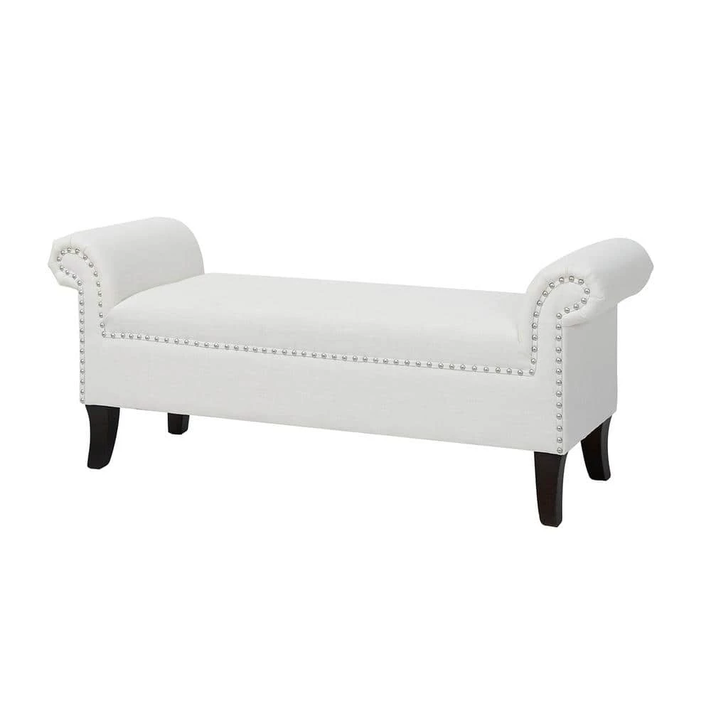 Wholesale 🌟 Kathy Roll Arm Entryway Accent Bench Bright White by Jennifer Taylor 😉 - Image 3