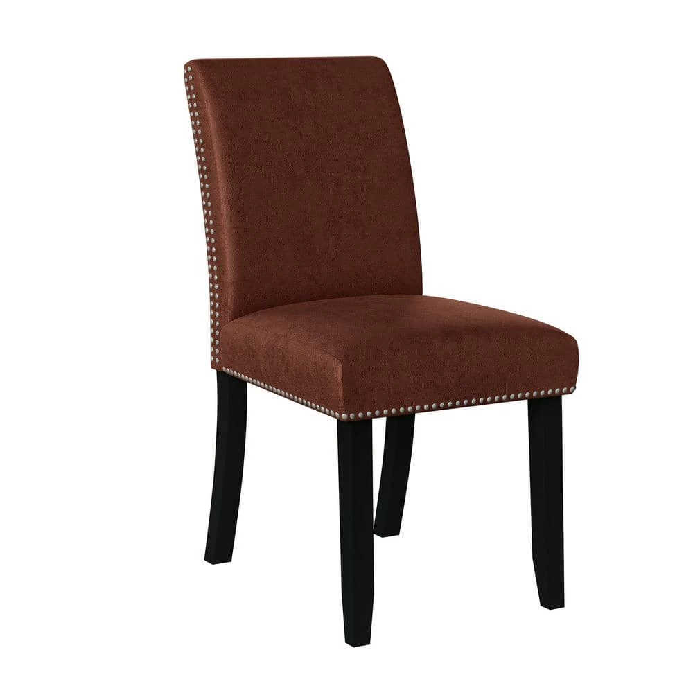 New ๐ Stefan Burgundy Red Pebble Textured Fabric Side Chairs with Nailhead Trim (Set of 2) by Handy Living ๐คฉ - Image 6