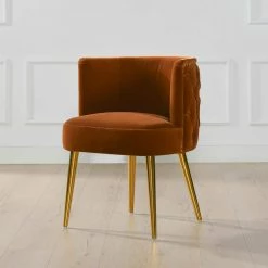 Best Pirce ๐ฏ Misty Burnt Orange Velvet Modern Glam Accent Arm Chair by Jennifer Taylor ๐