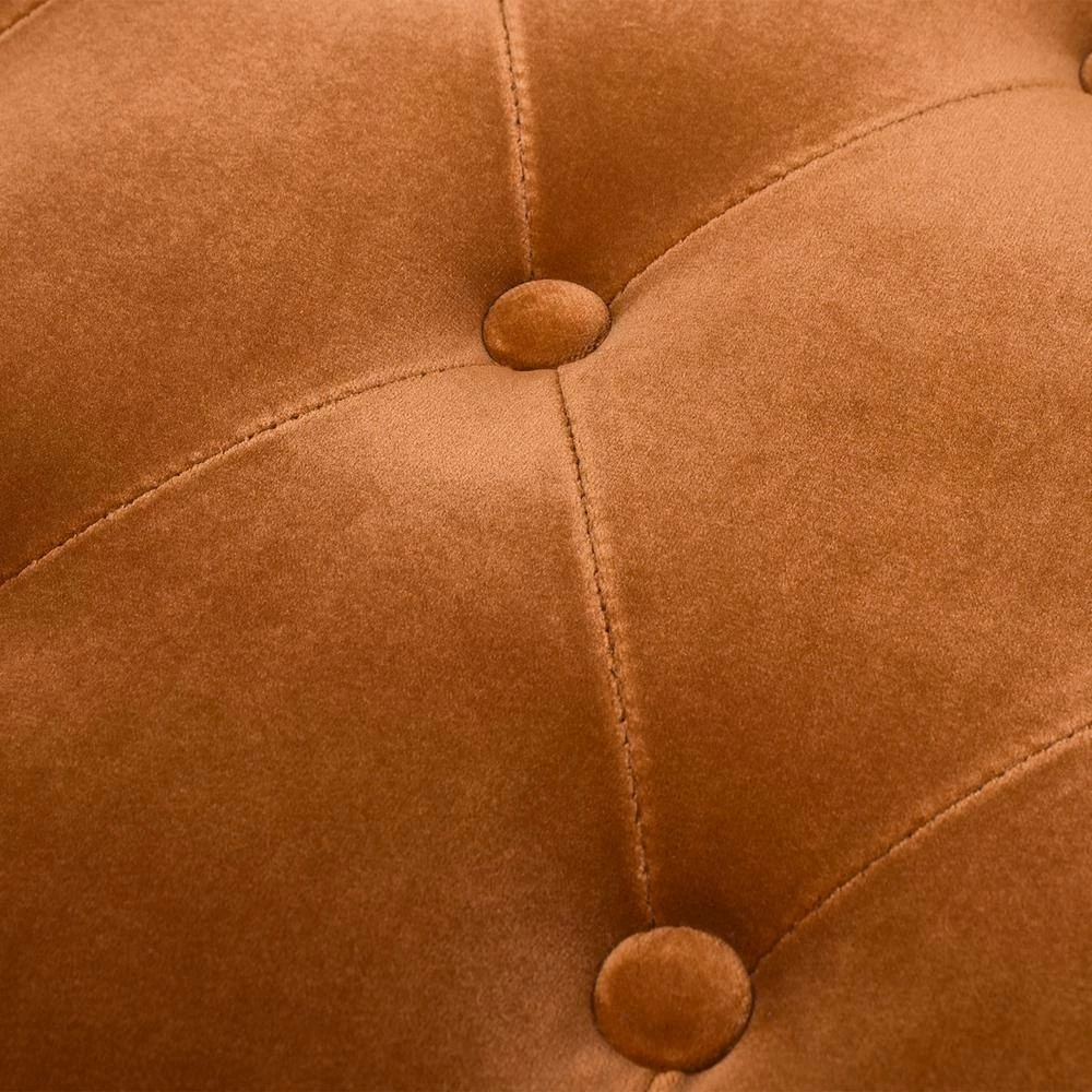 Best Sale 👍 Aria 49 x 20 x 19 in. Burnt Orange Performance Velvet Upholstered Gold Accent Bench by Jennifer Taylor 🌟 - Image 6