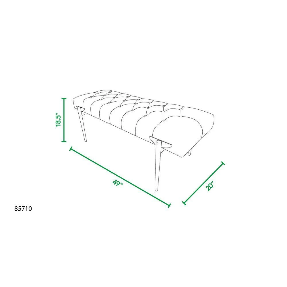 Best Sale 👍 Aria 49 x 20 x 19 in. Burnt Orange Performance Velvet Upholstered Gold Accent Bench by Jennifer Taylor 🌟 - Image 8