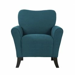 Hot Sale 🧨 Sasha Caribbean Blue Linen Flared Arm Chair by Handy Living 🌟