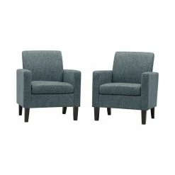 Hot Sale ✨ Caribbean Blue Multi-Warp Chenille Joleen Track Arm Upholstered Chairs (Set of 2) by Handy Living 🛒