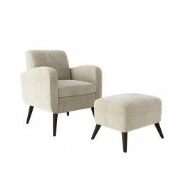Brand new ⭐ Metro Cashmere Gray Plush Low-Pile Velour Arm Chair and Ottoman Set by Handy Living ⌛