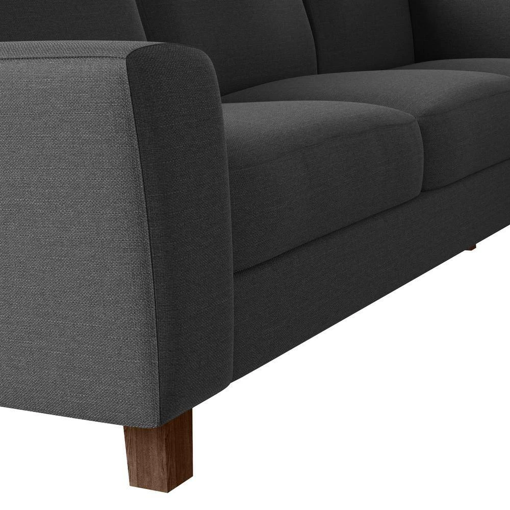 Best reviews of ๐ Zoey 2-Piece Charcoal Gray Linen-Like Fabric 4-Seater L-Shaped Right-Facing Chaise Sectional Sofa by Handy Living ๐งจ - Image 7