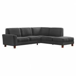 Best reviews of 👏 Zoey 2-Piece Charcoal Gray Linen-Like Fabric 4-Seater L-Shaped Right-Facing Chaise Sectional Sofa by Handy Living 🧨