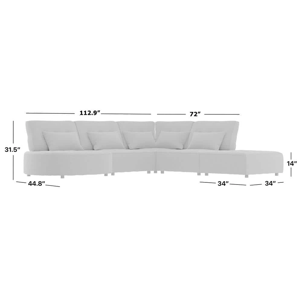 Promo ⭐ McCarthy 5-Piece Charcoal Gray Polyester L-Shaped Modular Sectional Sofa with Ottoman by Handy Living ⭐ - Image 8