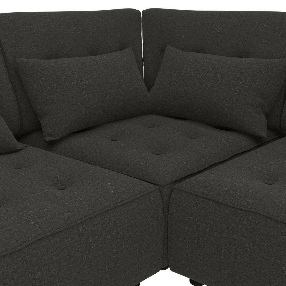 Promo ⭐ McCarthy 5-Piece Charcoal Gray Polyester L-Shaped Modular Sectional Sofa with Ottoman by Handy Living ⭐ - Image 9