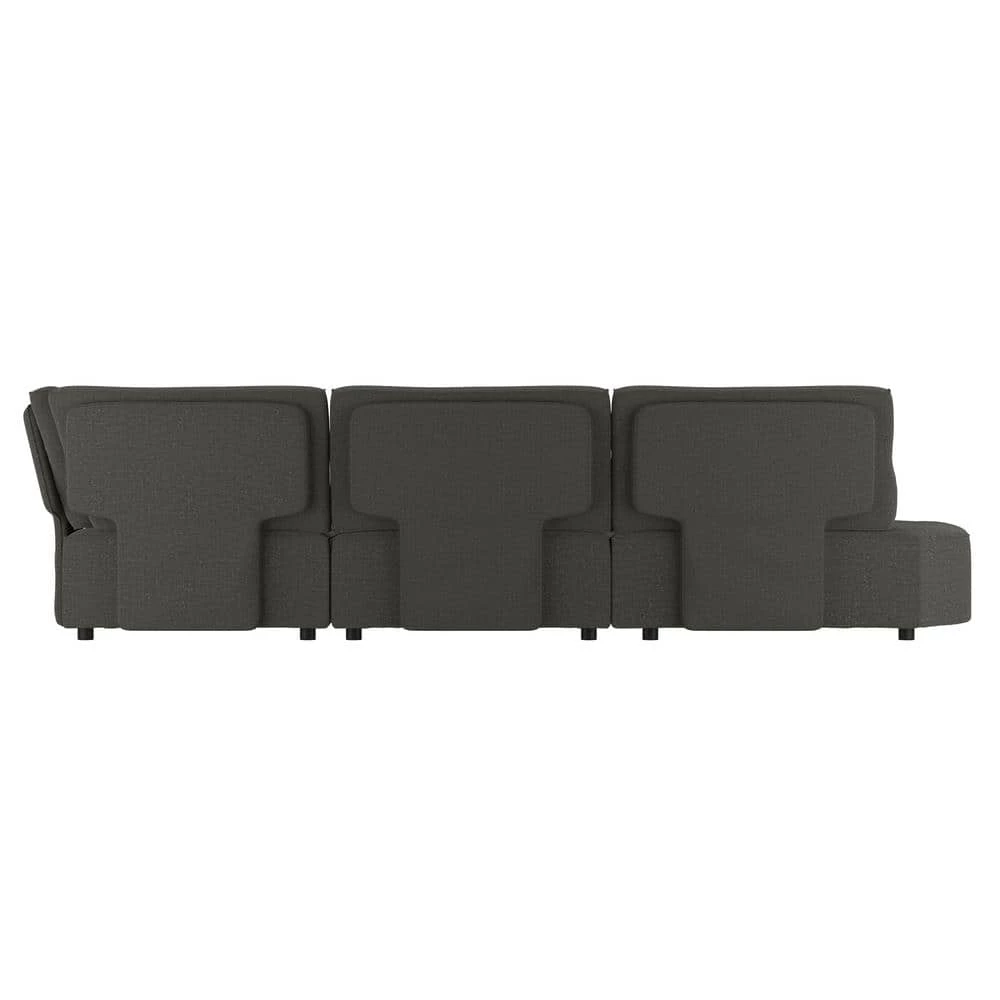 Promo ⭐ McCarthy 5-Piece Charcoal Gray Polyester L-Shaped Modular Sectional Sofa with Ottoman by Handy Living ⭐ - Image 5