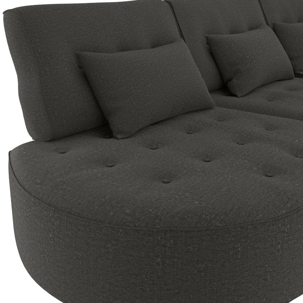 Promo ⭐ McCarthy 5-Piece Charcoal Gray Polyester L-Shaped Modular Sectional Sofa with Ottoman by Handy Living ⭐ - Image 10