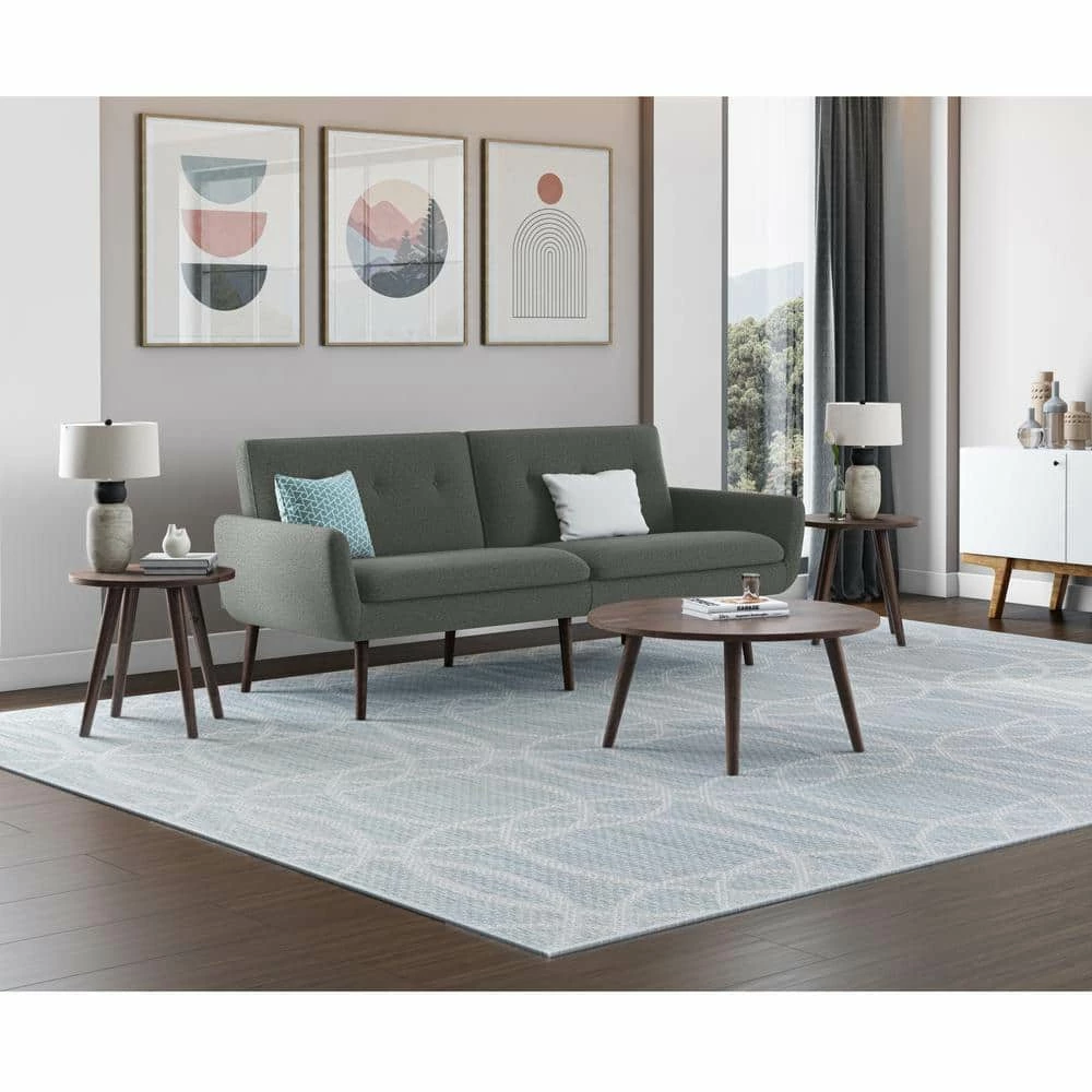 Brand new ✨ Ocampo 81.25 in. Charcoal Gray Tweed-like Woven Fabric 3-Seat Full Size Convert-A-Couch Sofa Bed by Handy Living 💯 - Image 13