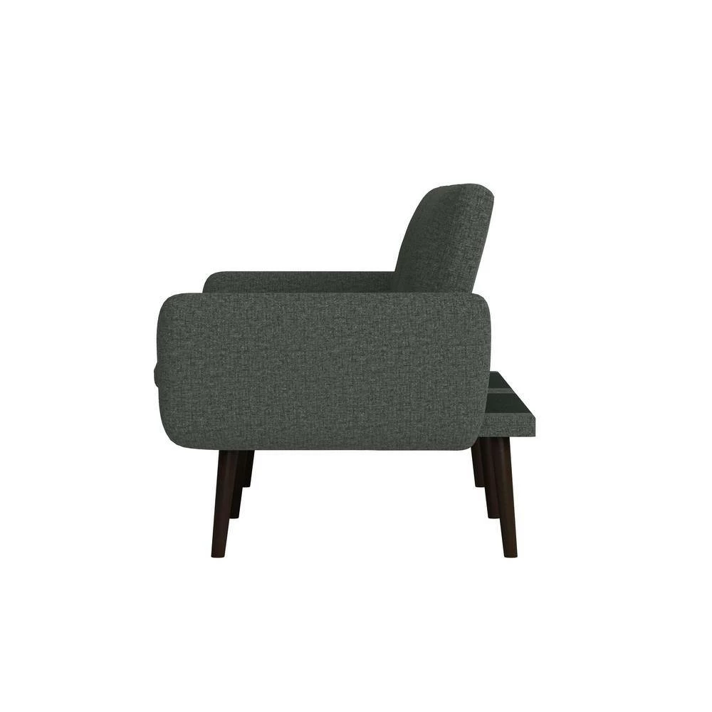 Brand new ✨ Ocampo 81.25 in. Charcoal Gray Tweed-like Woven Fabric 3-Seat Full Size Convert-A-Couch Sofa Bed by Handy Living 💯 - Image 3