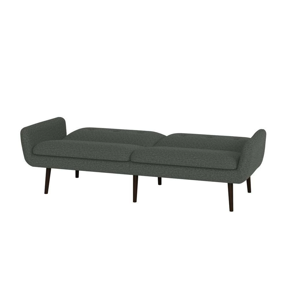 Brand new ✨ Ocampo 81.25 in. Charcoal Gray Tweed-like Woven Fabric 3-Seat Full Size Convert-A-Couch Sofa Bed by Handy Living 💯 - Image 6