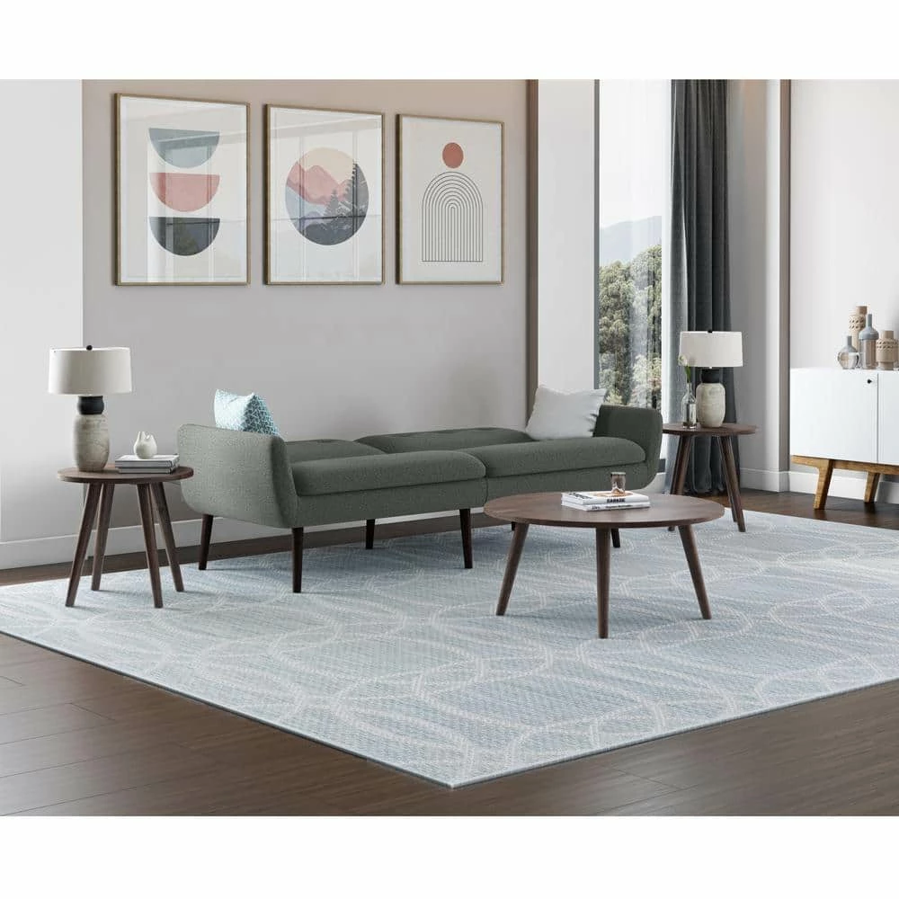 Brand new ✨ Ocampo 81.25 in. Charcoal Gray Tweed-like Woven Fabric 3-Seat Full Size Convert-A-Couch Sofa Bed by Handy Living 💯 - Image 7