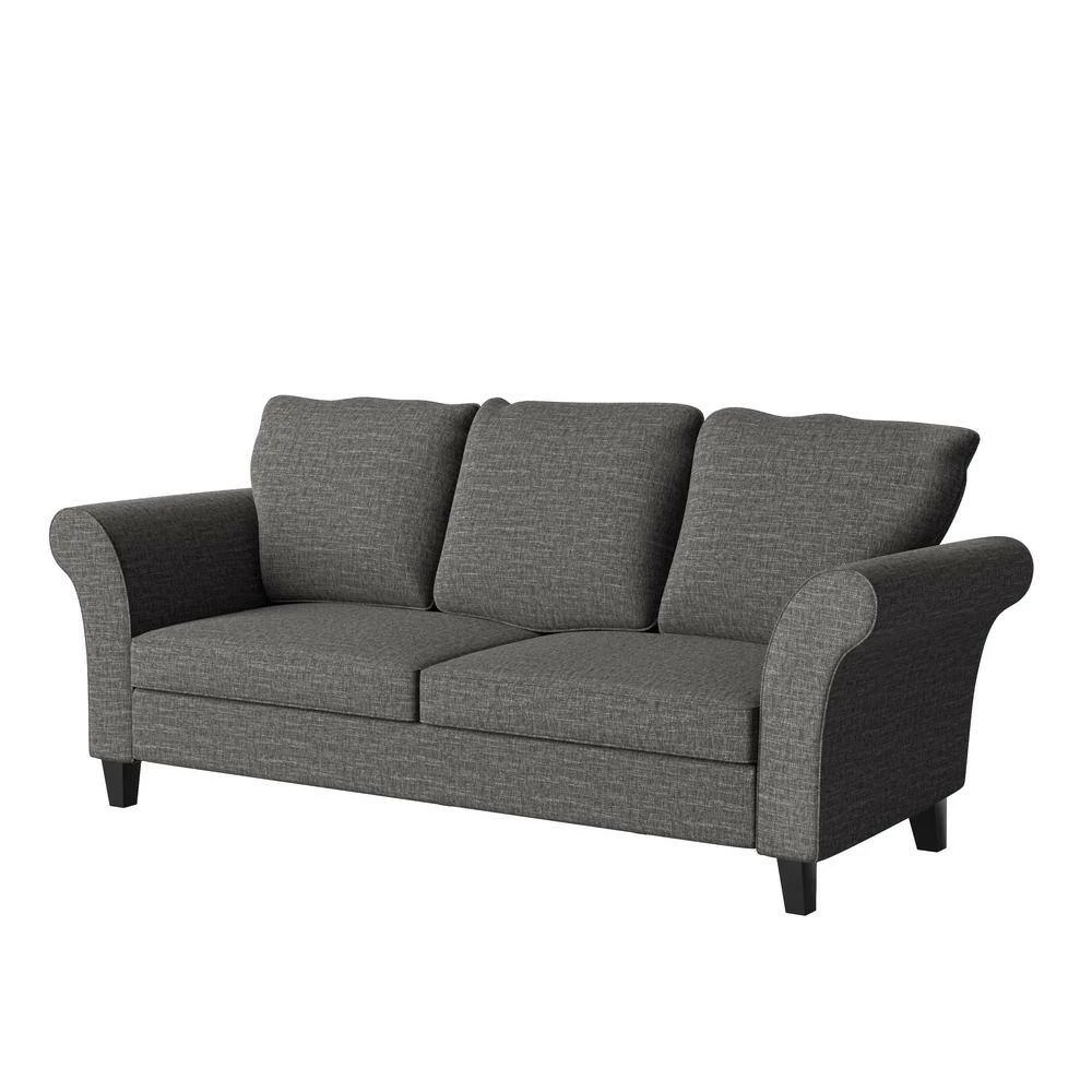Best Pirce ๐ Brickman 82.9 in. Charcoal Gray Fabric 2-Seater Lawson Sofa with Removable Cushions by Handy Living ๐งจ - Image 3