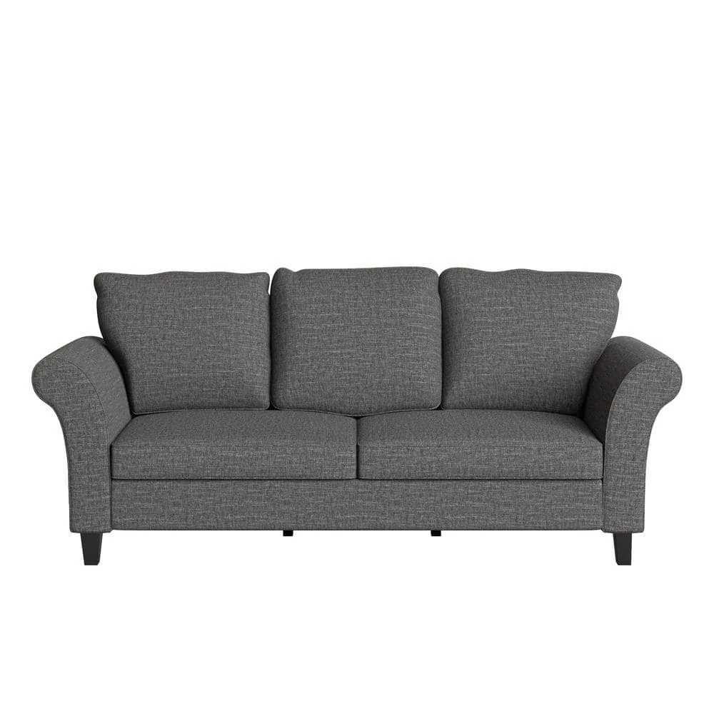 Best Pirce ๐ Brickman 82.9 in. Charcoal Gray Fabric 2-Seater Lawson Sofa with Removable Cushions by Handy Living ๐งจ