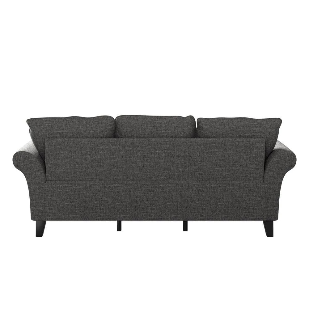 Best Pirce ๐ Brickman 82.9 in. Charcoal Gray Fabric 2-Seater Lawson Sofa with Removable Cushions by Handy Living ๐งจ - Image 4